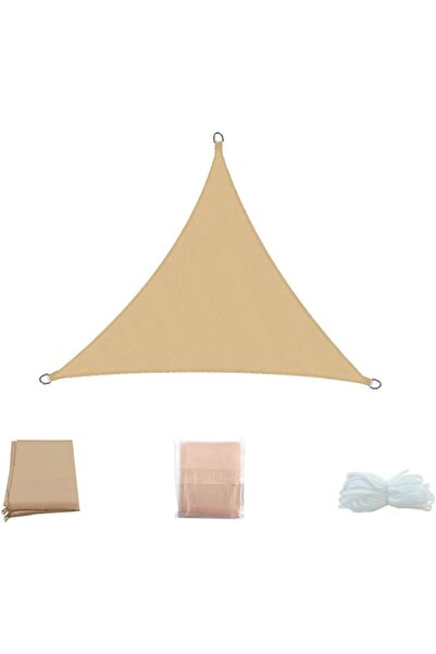 STARSTAR 4x4x4m Khaki Triangular Sunshade Sail, Waterproof Oxford Fabric Awni...