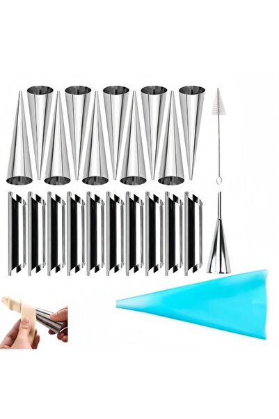 STARSTAR 23-Piece Canori Molds, straight cone whipped cream & mousse tubes, s...