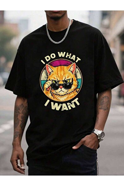 LİNA06 Printed Men's Street Style Print, Y2k Hip-Hop Pattern T-Shirt, Fashion...