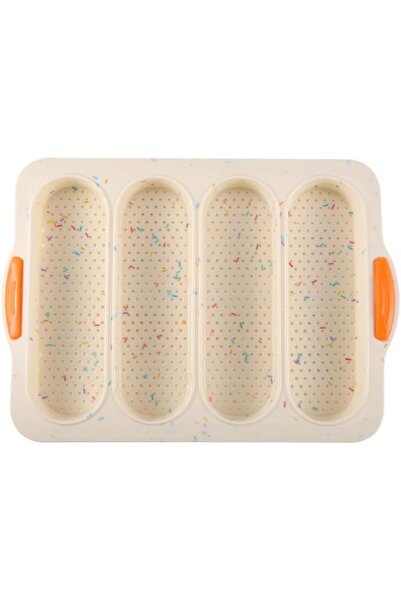 STARSTAR 4-Cavity Non-Stick Silicone Baguette Pan, Reusable Bread & Cake Baki...