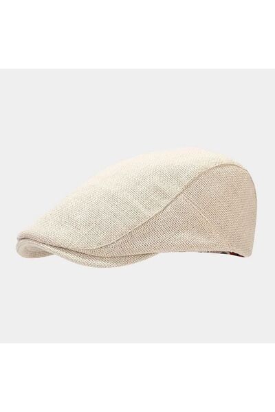 STARSTAR Unisex retro flat-top beret, casual painter's hat - beige