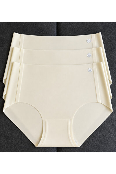 QUEENELA Women's Seamless High Waist Laser Cut Microfiber Non-Marking Cream P...