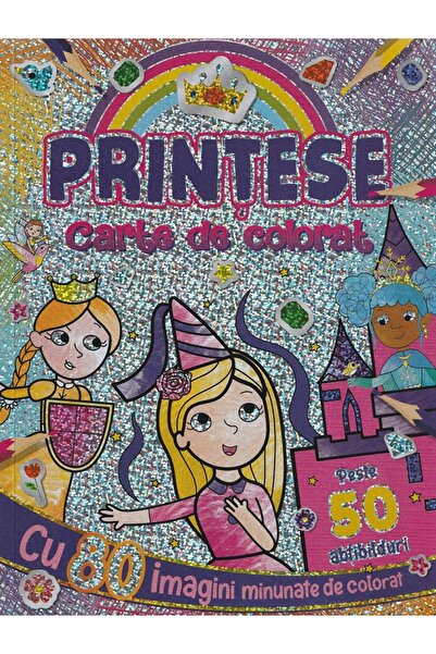 Flamingo Printese Carte de colorat cu peste 50 abtibilduri