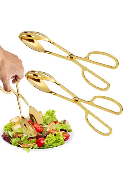 STARSTAR 2-Pack Gold Salad Clips, 10-inch Stainless Steel Kitchen Clips for H...