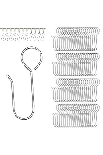 STARSTAR 100-pack stainless steel curtain hooks, suitable for shower rooms, b...