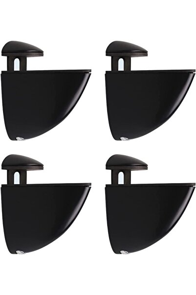 STARSTAR 4-Piece Adjustable Glass Shelf Bracket Set with Adjustable Glass Cli...
