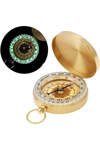 HXD Zoomlion Vintage Brass Pocket Compass with Flip Cover & Keyring | Ornate ...