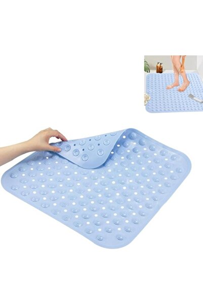 STARSTAR Square non-slip shower mat 48 x 48 cm - light blue, machine washable...