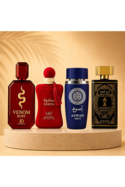 MANASIK SET 4 PARFUMURI (2 DAMA + 2 BARBATESTI) - VENOM RUBY + SAMYA + ASWAD ...