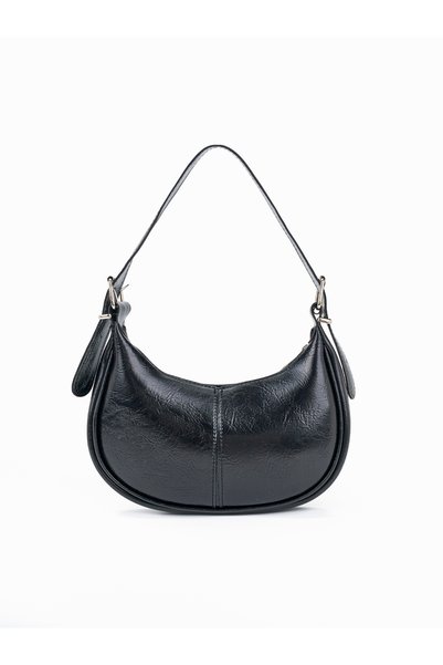 Morlex Women's Black Soft Wrinkled Leather Shoulder Bag
