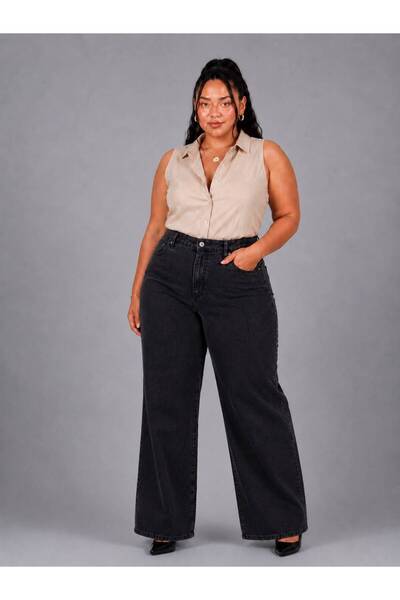 nd jeans Τζιν παντελόνι 44-52 μεσαίου μεγέθους, ψηλόμεσο, φαρδύ, ελαστικό, απ...