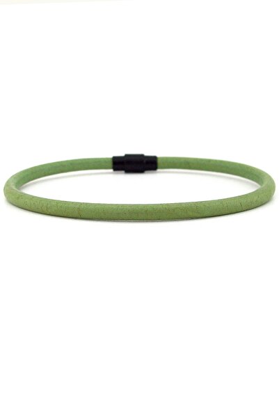 Solfera Light Green 4mm Thin Genuine Leather Black Metal Magnetic Clip Men's ...