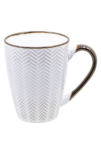 BAMI NETWORK Cana ceramica model bronz bej 310ml pentru cafea sau ceai