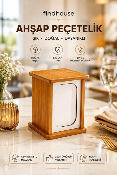 findhouse Wooden Napkin Holder Kitchen, Home, Cafe, Restaurant, Hotel