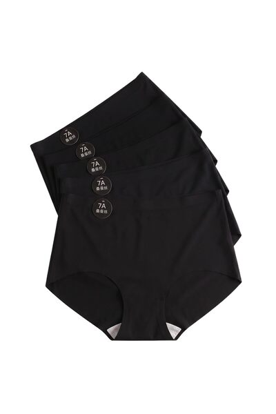 Future Fit Women's Seamless 7A Ice Silk Briefs 5 Pack, High Waist No Show Bre...