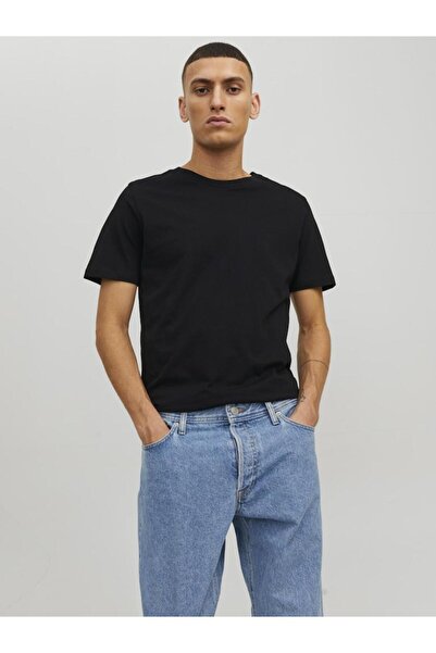 Jack & Jones Μπλούζα κοντομάνικη ανδρική "Daily" μαύρη- Οργανικό βαμβάκι