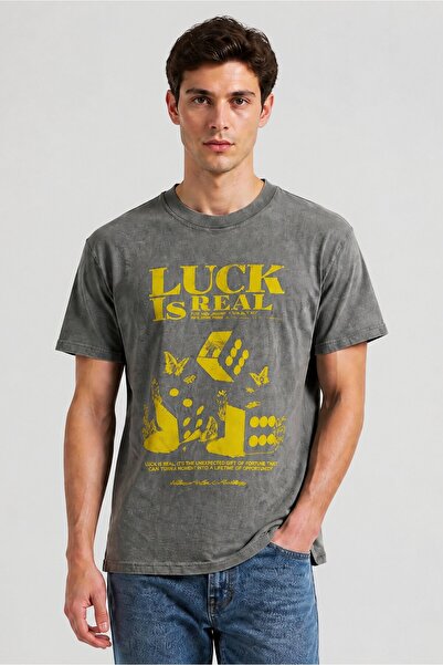 Good For Nothing Men Crew Neck Short Sleeve Graphic Print T-Shirt, Grey