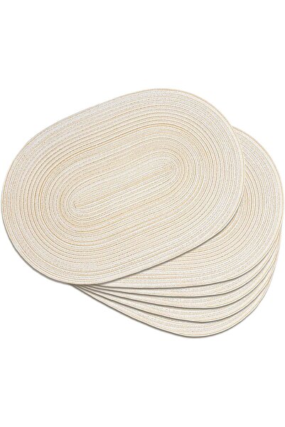 Generic Round Braided Placemats 15 Inch Round Table Mats Set of 6 for Dining ...