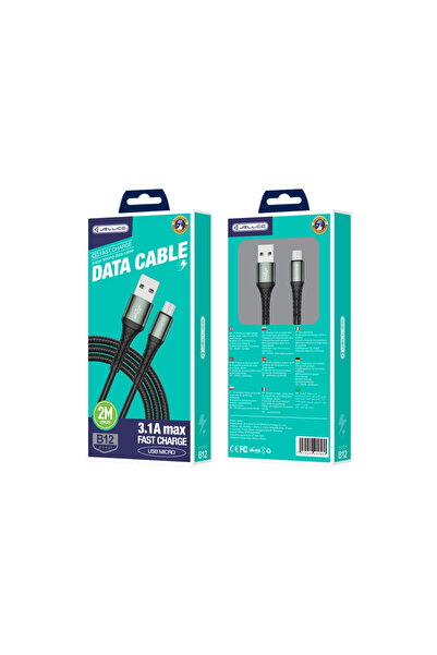 JELLICO Cablu Micro USB pentru telefon și tabletă, încărcare rapidă, 2 metri