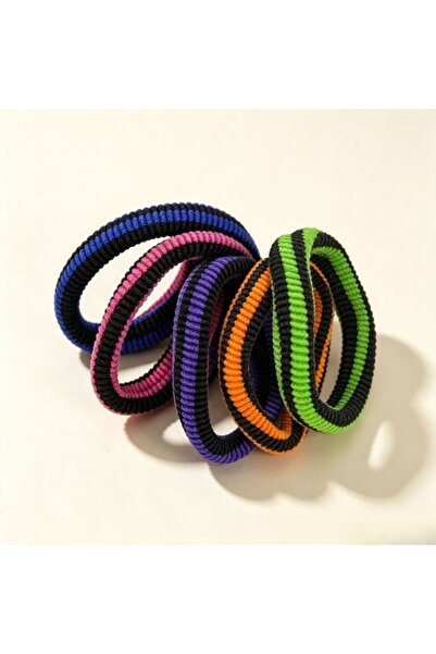 idei Set 5 bucăți elastice de păr 4,5 cm, benzi elastice din material textil,...