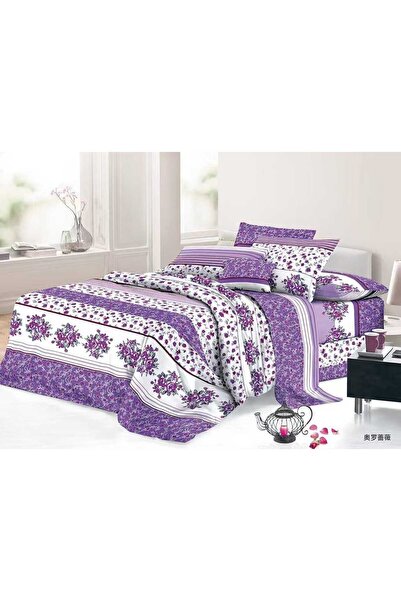 By Rozane Lenjerie pat finet mov floral set 4 piese H804