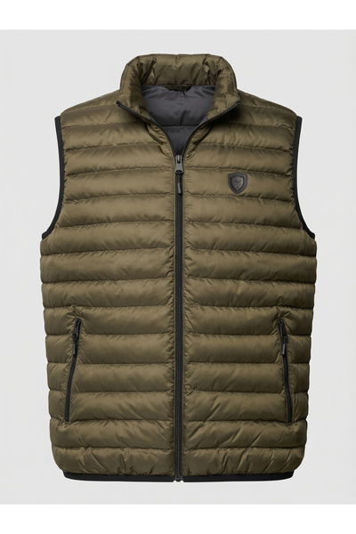 Les Canards Quilted Vest with high collar and applied logo, regular fit