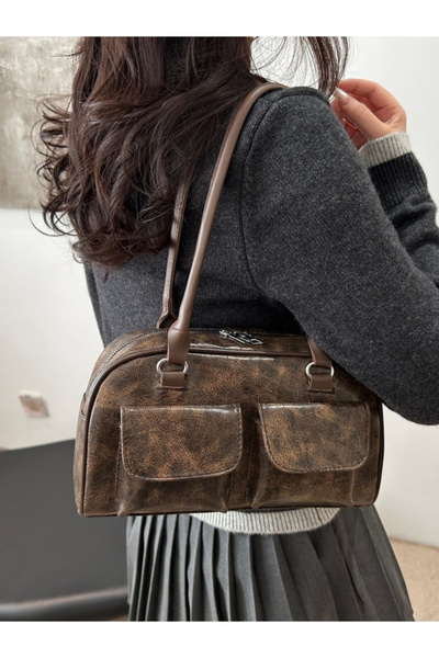 Take Two By Styli Brown Faux Leather Shoulder Bag