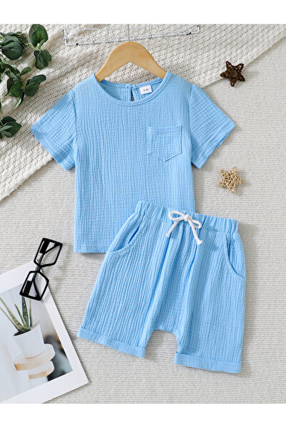 Take Two By Styli Boys Cotton T-Shirt and Shorts Set