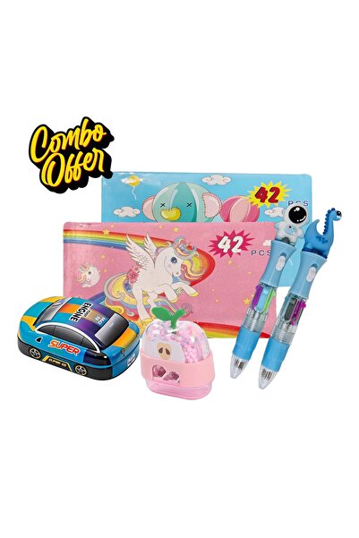BUYNUK MEGA COMBO| 42 Pieces Kids Coloring Book Set Combo |with Car Pencil Sh...