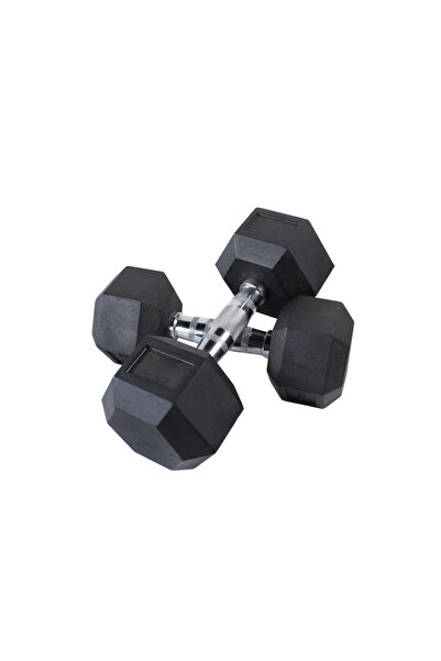 inSPORTline HANTLA ganteră hexagonală cauciucată HEXSTEEL 15 KG 1 buc.