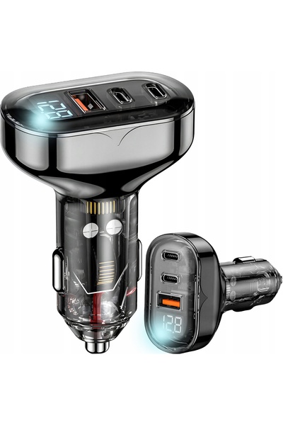 ALOGY Încărcător auto puternic și rapid cu 2 porturi USB-C C + USB QC PD 72 W...