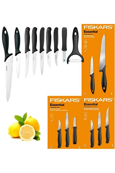 FiSKARS Set esențial de cuțite KPL 8 (cuțite de bucătărie + cuțite pentru leg...