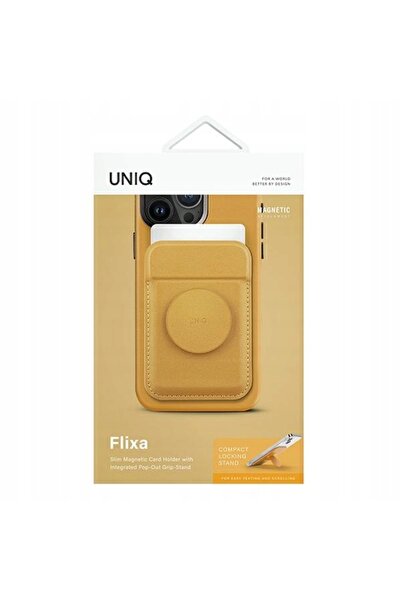NO BRAND UNIQ portofel magnetic pentru carduri cu suport galben MagSafe