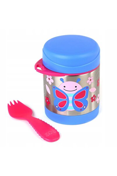 NO BRAND Termos cutie de prânz cu lingură-furculiță fluture 325 ml din oțel i...