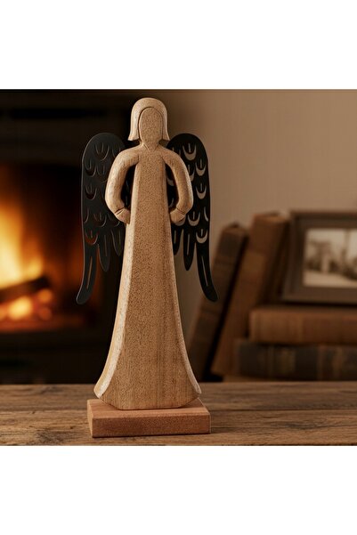 Orion Figurină decorativă înger din lemn, în picioare, 32,5 cm