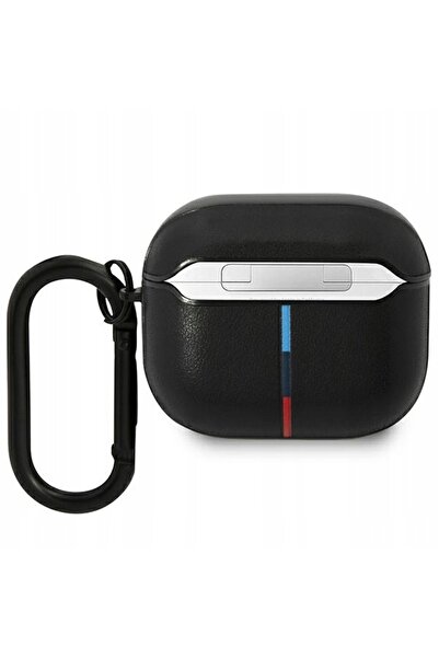 NO BRAND Husă BMW BMA322PVTK pentru AirPods 3, neagră, din piele, cu design c...