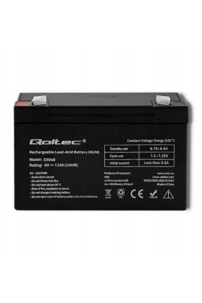 Qoltec Acumulator cu gel 6V 12Ah AUTKA Mașinuță de jucărie