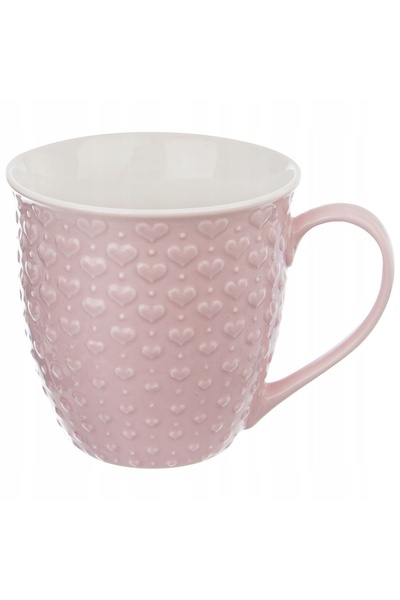 Orion Set de 4 căni mari roz pentru băut cafea, ceai, infuzii, 530 ml