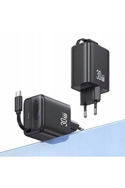 NO BRAND Încărcător de perete USAMS 1xUSB-C cu cablu USB-C retractabil PD+QC ...