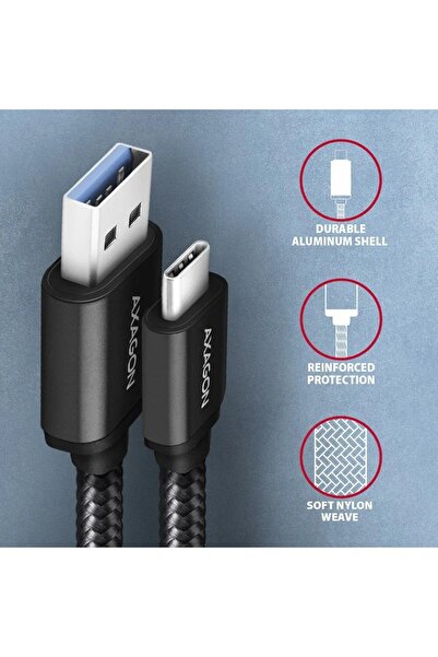 NO BRAND Cablu USB-C la USB-A USB 3.2 Gen 1 1m negru Axagon
