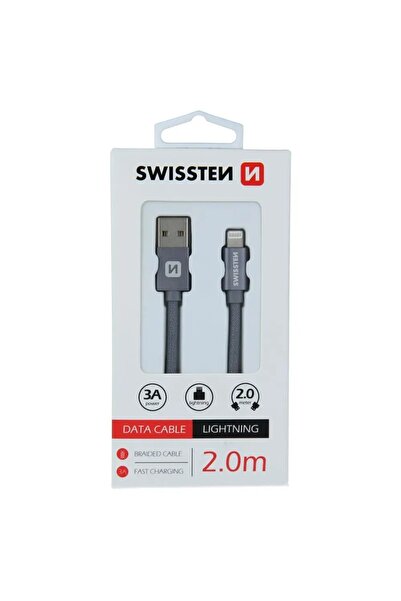NO BRAND Cablu de încărcare USB Lightning 2m 3A SWISSTEN