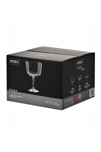 NO BRAND Pahare de desert Roma KROSNO, 4 bucăți, 570ml, mari, cu picior, set ...