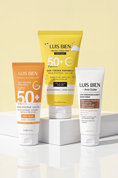 Luis Bien X Anıl Güler 3'lü Komple Set - Su Bazlı Güneş Kremi 75 ml + Çinko O...