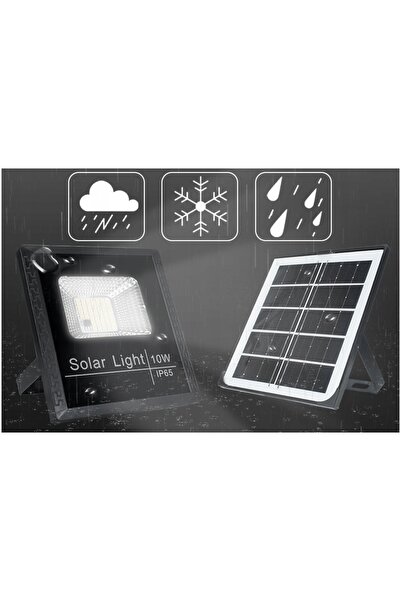 NO BRAND Proiector solar de exterior cu halogen și LED, 10W, telecomandă, pan...