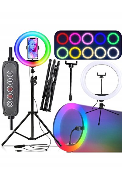 NO BRAND LUMINĂ INELARĂ MARE PENTRU SELFIE, LED RGB 120W, SUPORT DE 220CM CU ...