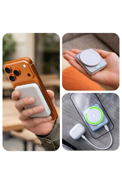 3MK Powerbank Telefon Mobil MagSafe 5000 mAh 20W Alb