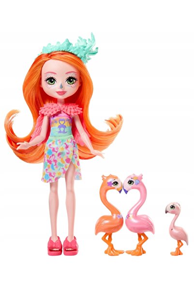 Enchantimals SET FAMILIE DE FLAMINGOȘI păpușă Florinda Flamingo + 3 flamingoși