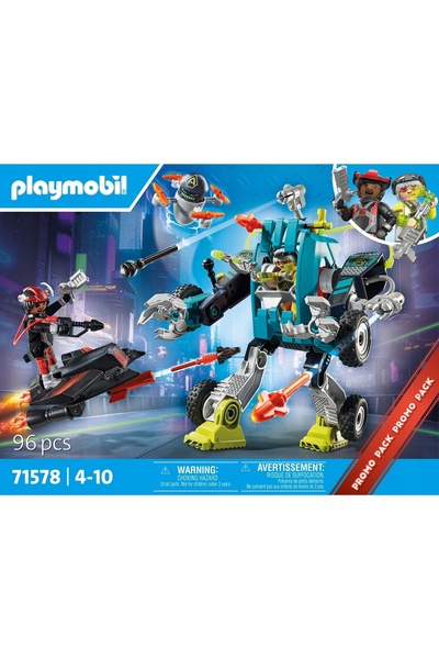 Playmobil 71578 ROBOT VS. SPINNING TOP set pentru copii +4 ani