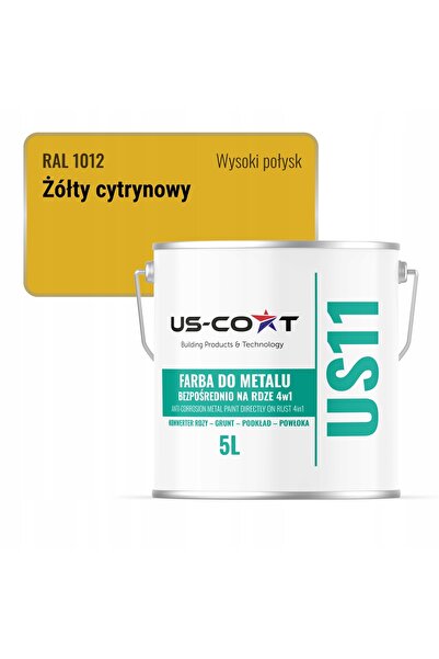 NO BRAND Vopsea anticorozivă protectoare pentru rugină 5L Galben Citrin RAL 1...