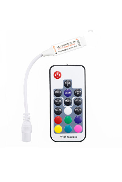 NO BRAND Kit bandă LED 5m RGB 5050 60 LED-uri/m telecomandă RF17 + zasi